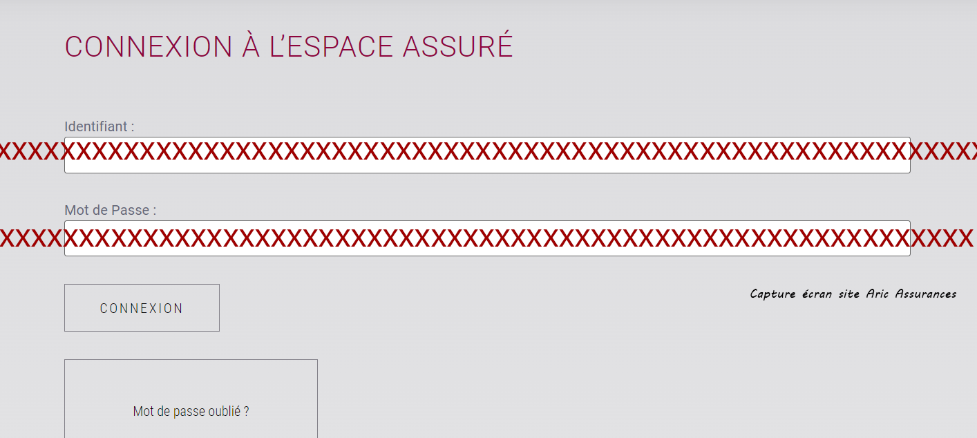 Acces espace client Aric Assurances
